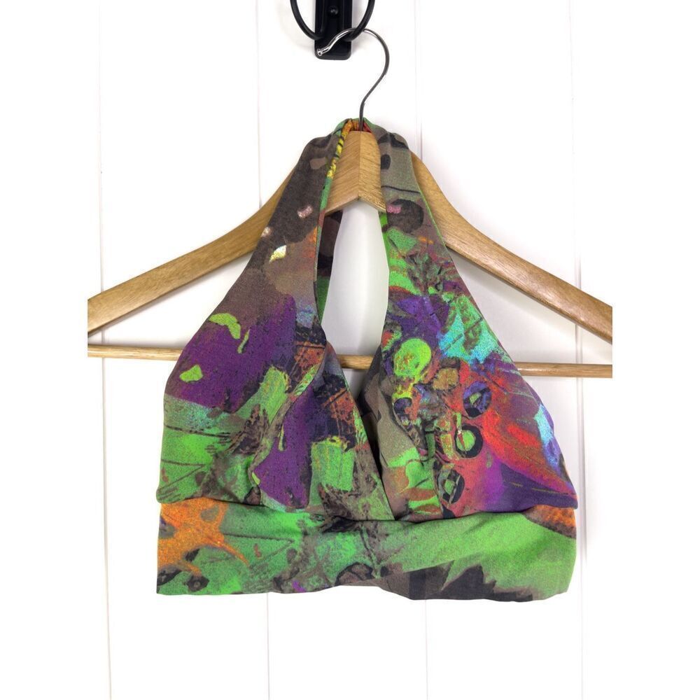 Blue Fish Quirky Hippie‎ Halter Sports Bra Size M/L